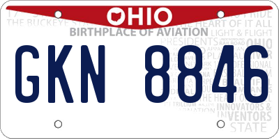 OH license plate GKN8846