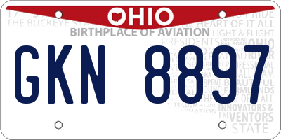 OH license plate GKN8897
