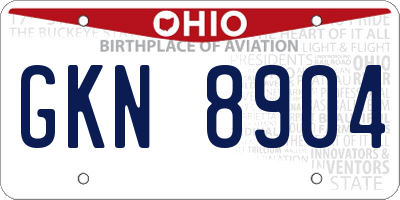 OH license plate GKN8904
