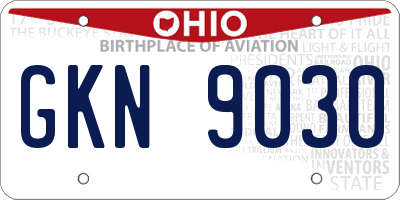 OH license plate GKN9030