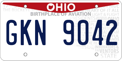 OH license plate GKN9042