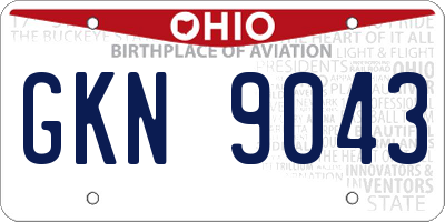 OH license plate GKN9043