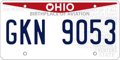 OH license plate GKN9053