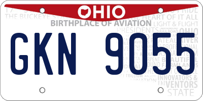 OH license plate GKN9055