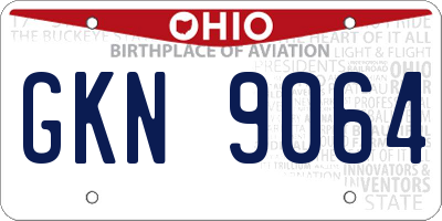 OH license plate GKN9064
