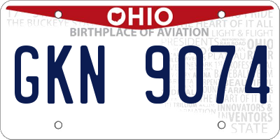 OH license plate GKN9074