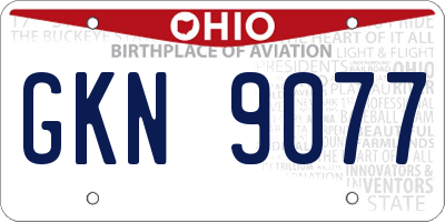 OH license plate GKN9077