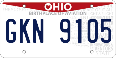 OH license plate GKN9105