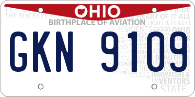 OH license plate GKN9109