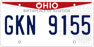 OH license plate GKN9155