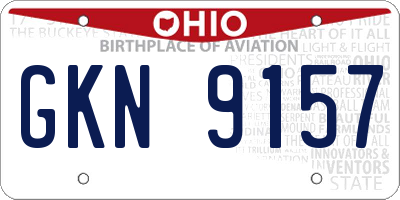 OH license plate GKN9157