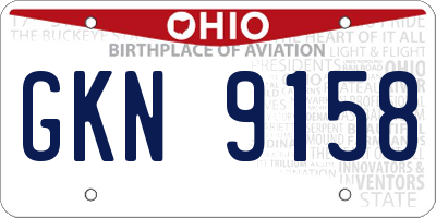 OH license plate GKN9158