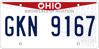 OH license plate GKN9167