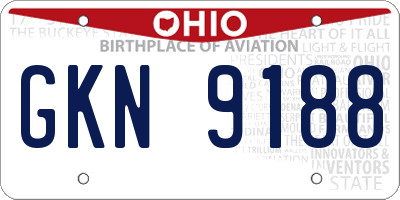 OH license plate GKN9188