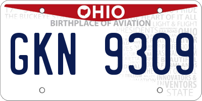 OH license plate GKN9309