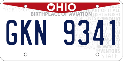 OH license plate GKN9341