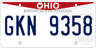 OH license plate GKN9358
