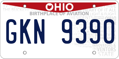 OH license plate GKN9390