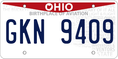 OH license plate GKN9409