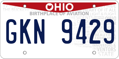OH license plate GKN9429