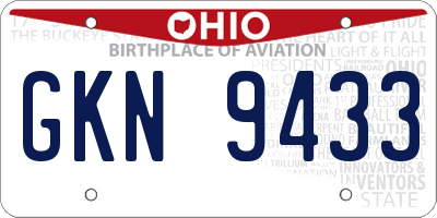 OH license plate GKN9433