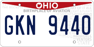 OH license plate GKN9440