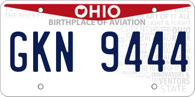 OH license plate GKN9444