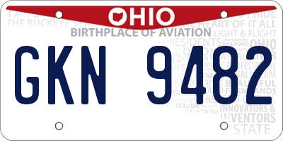 OH license plate GKN9482