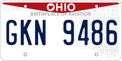 OH license plate GKN9486