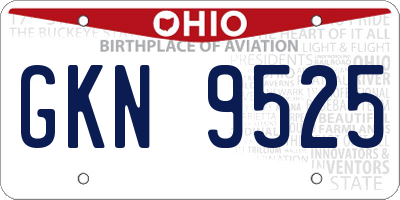 OH license plate GKN9525