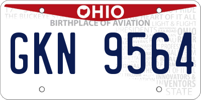 OH license plate GKN9564