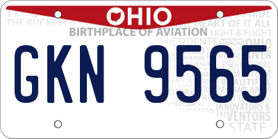 OH license plate GKN9565