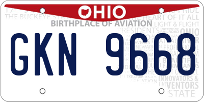 OH license plate GKN9668