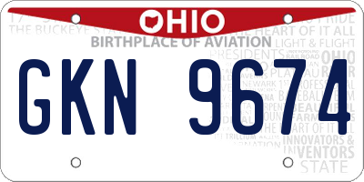 OH license plate GKN9674
