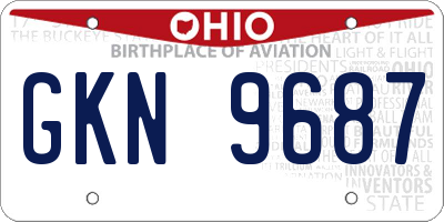 OH license plate GKN9687