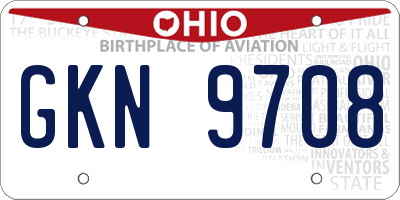 OH license plate GKN9708