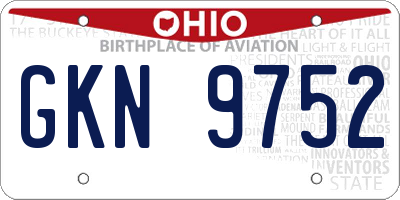 OH license plate GKN9752