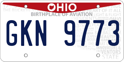 OH license plate GKN9773