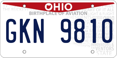 OH license plate GKN9810