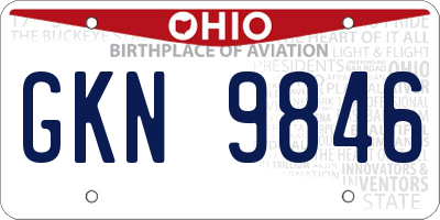 OH license plate GKN9846