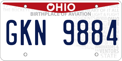 OH license plate GKN9884