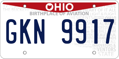 OH license plate GKN9917
