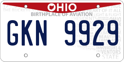 OH license plate GKN9929