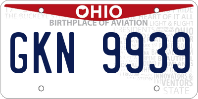 OH license plate GKN9939