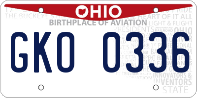 OH license plate GKO0336