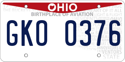 OH license plate GKO0376