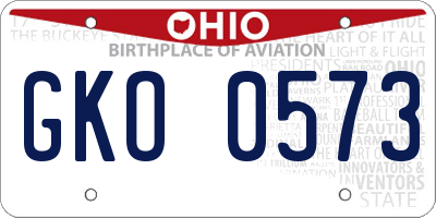 OH license plate GKO0573