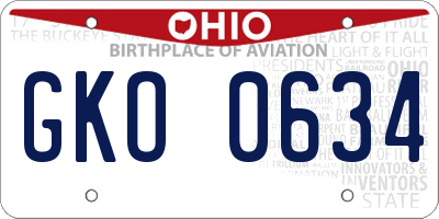OH license plate GKO0634