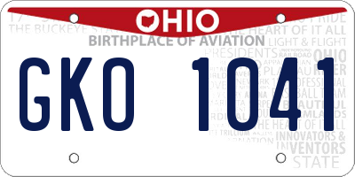 OH license plate GKO1041