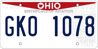 OH license plate GKO1078